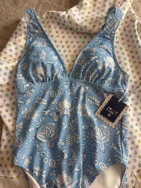 Target x roller rabbit Light Blue Floral One-Piece Swimsuit